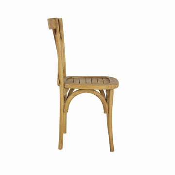 Annecy Classic Traditional X-Back Wood Indoor/Outdoor Dining Chair - JONATHAN Y